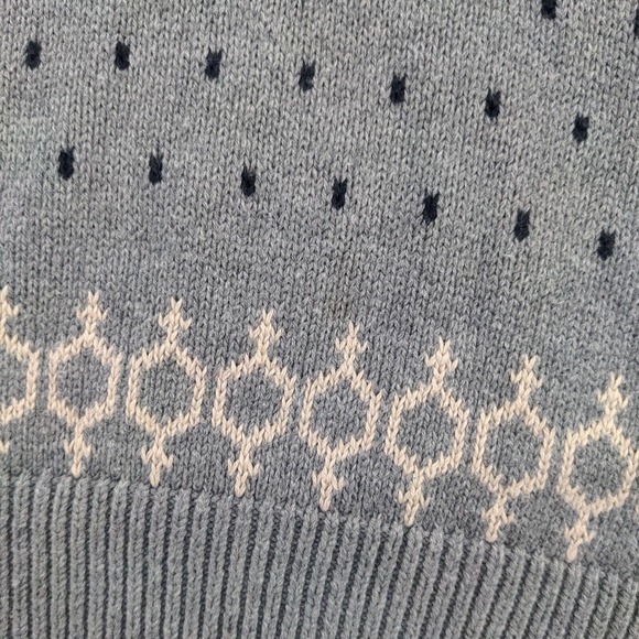 Weatherproof Vintage Men's Pullover Shawl Collar Sweater Gray Large Fair Isle - Picture 5 of 15